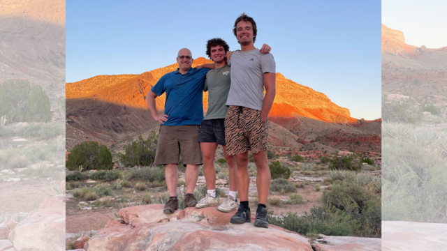 Emlen and his family in the Grand Canyon