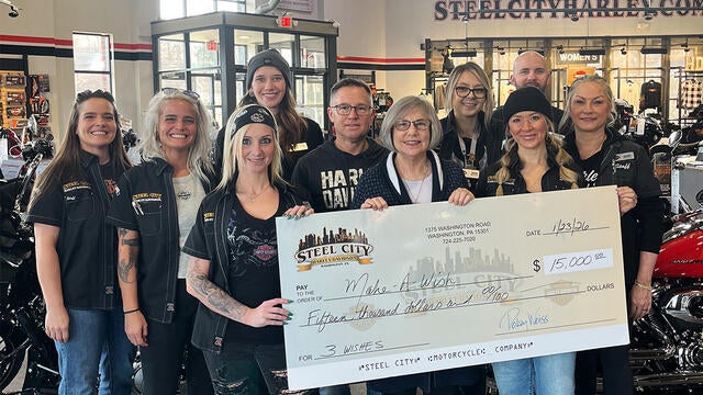 Steel City Harley-Davidson presenting its donation to Make-A-Wish.