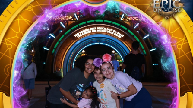 Caiden's family at Epic Universe