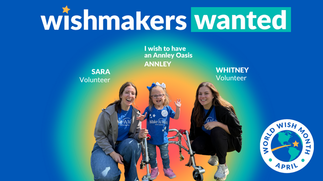 A photo of wish kid Annley and her wish granters, Sara and Whitney