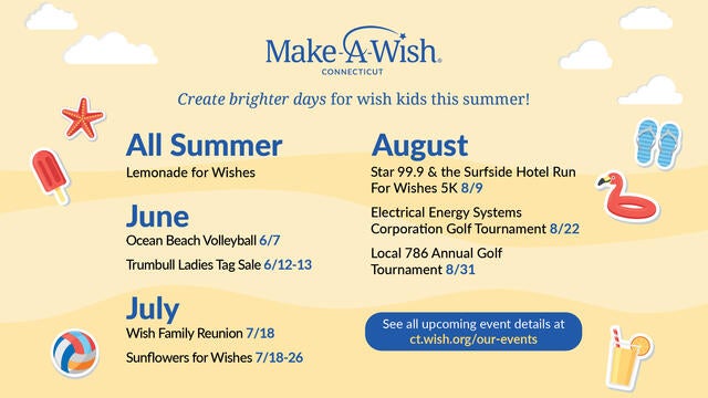 List of upcoming events during the Summer
